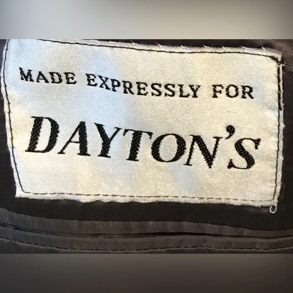 Dayton’s Men’s Suit Jacket Blazer, Green/Brown w/Burgundy Stripe, Wool; Size 38
